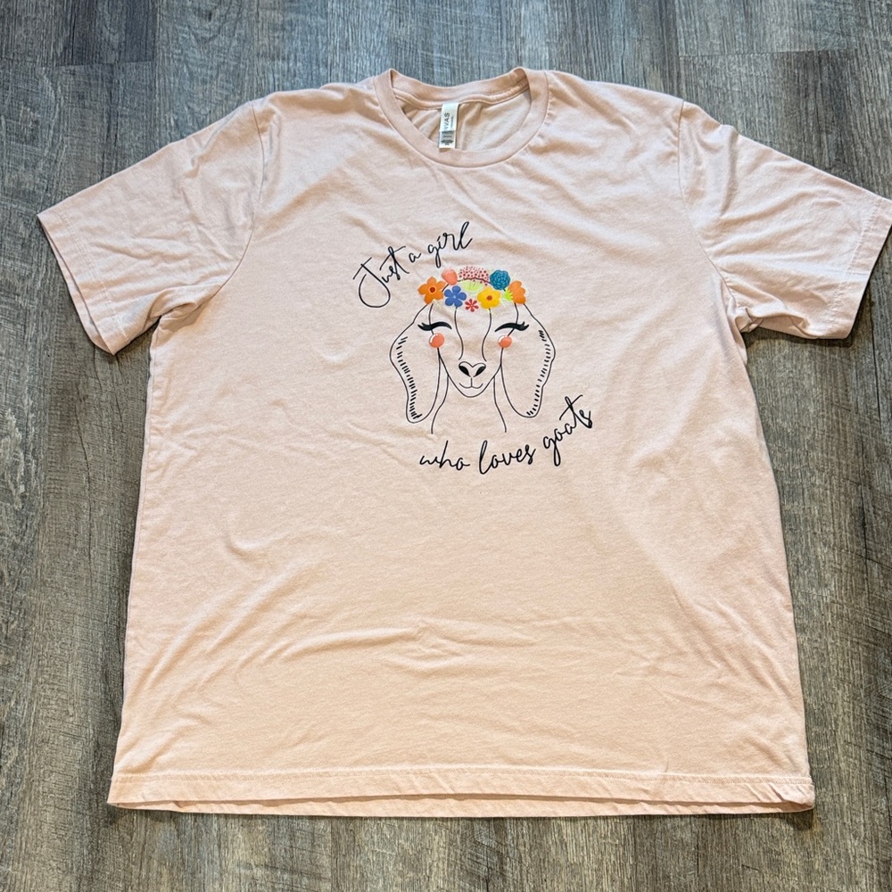 Bella Canvas Light Pink Floral Goat Graphic Tee